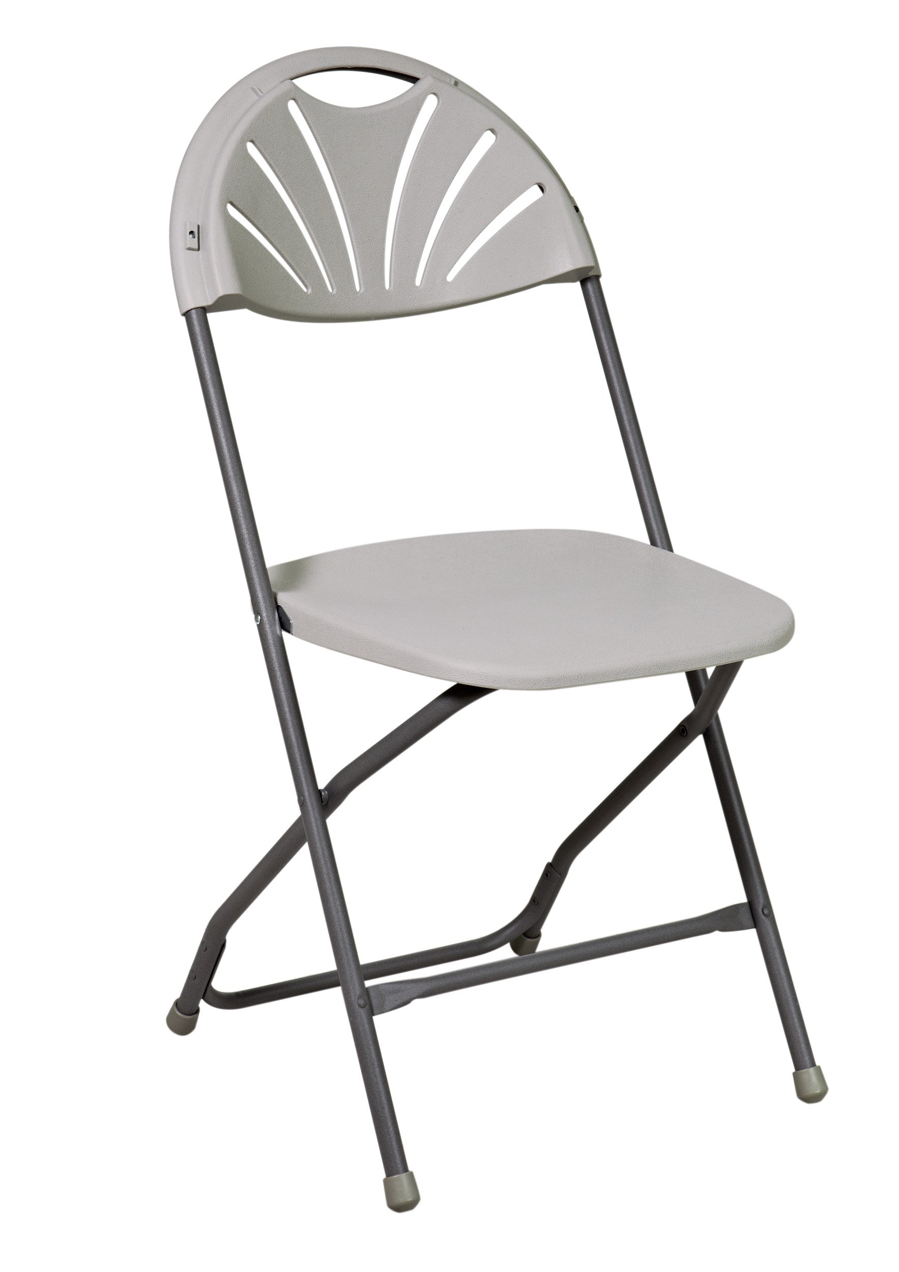 Office Star Resin Multi-Purpose Rounded Folding Chair with Grey Accents, Set of 4