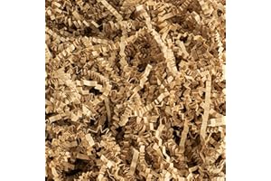 Uptotop 4oz Crinkle Cut Paper Shred Filler for Gift Wrapping Basket Filling, Birthday, Christmas, Thanksgiving, Wedding, Mother's Day, Kraft (4 oz)