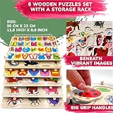 QUOKKA Toddler 6 Alphabet Wooden Puzzles Montessori Learning Toys 2-4 view 2