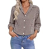Rapbin Button Down Shirts for Women Long Sleeve Wrinkle Free Dress Shirts Casual Collared Blouses Business Work Tops