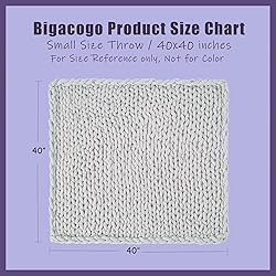 Bigacogo Chunky Knit Throw Blanket for Couch, 40x40