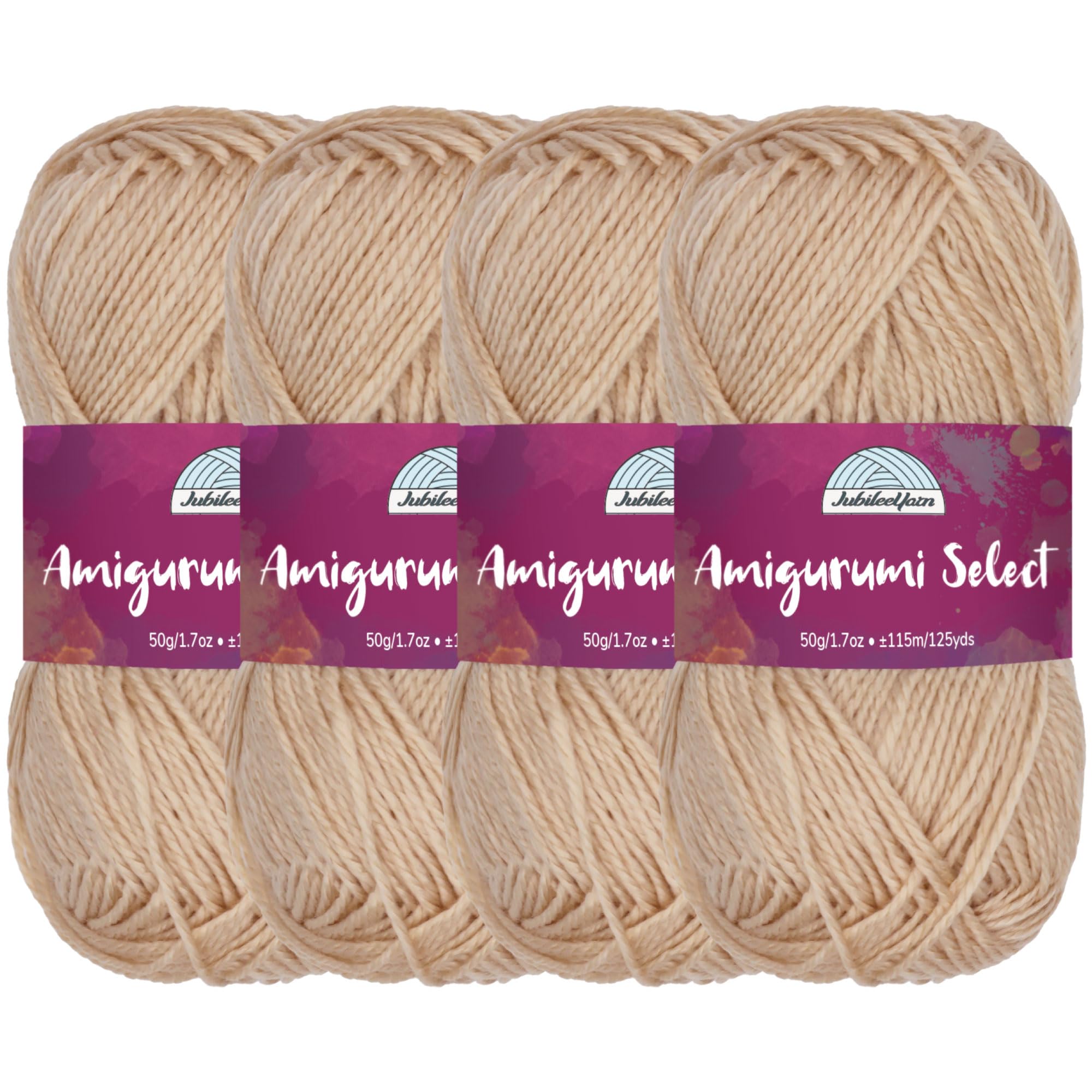 Amigurumi Select 100% Acrylic Craft Yarn Skeins Crochet and Knitting Projects - Acrylic Fingering Weight - Camellia - 4 Skeins
