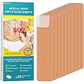 Silicone Scar Thicked Sheets,C Section Recovery Kit 2in x 8in 10ct | Reuseable Extra Long Scar Strips for Reducing the Appearance of Keloid Bump,Stretch Marks,Burn,Surgical Scar Removal(Latex Free)