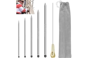 Rope Splicing Tool Include 5 Sizes（1/4, 5/16", 3/8",7/16",1/2"）with Pusher & Storage Bag, Ropes FID Kit for Double Boat/Climb