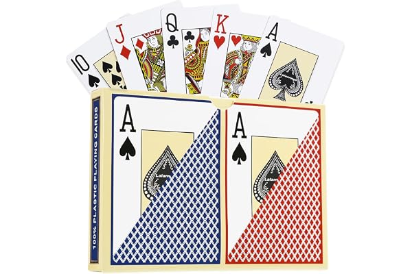 Plastic Playing Cards 2 Decks, 100% Waterproof Playing Cards, Poker Size & Jumbo Index Superior Flexibility and Durability, C