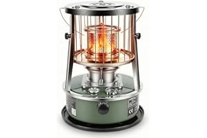 Vikye Portable Kerosene Heater, 2.6KW Adjustable Height Radiant Space Heater with 5.2L Tank, Non Electric Oil Heating for Cam