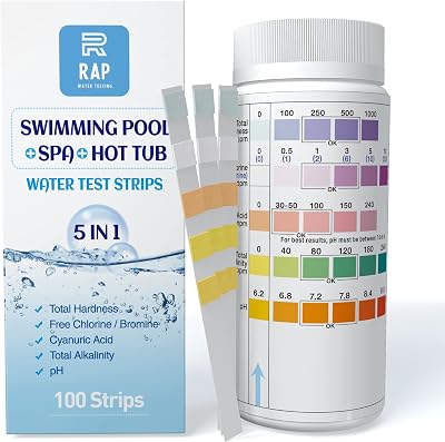 RAP Water Testing 5 in 1 Test Strips for Pools, Hot Tubs & Spas - 100 Count