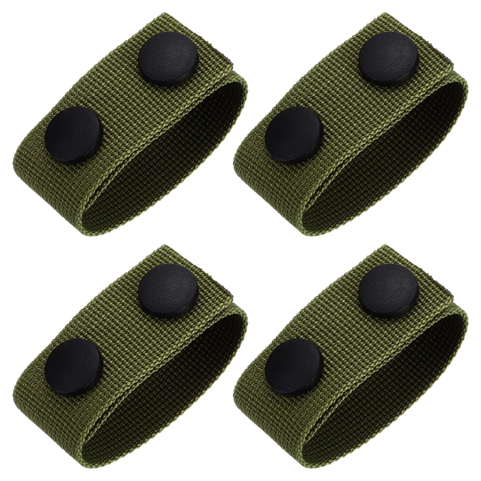 Uxcell Duty Belt, 4Pcs - Fabric Belt Keepers with Double Snaps, Nylon Wide Belt Loop Accessories for Security Guard Equipment (Army Green)