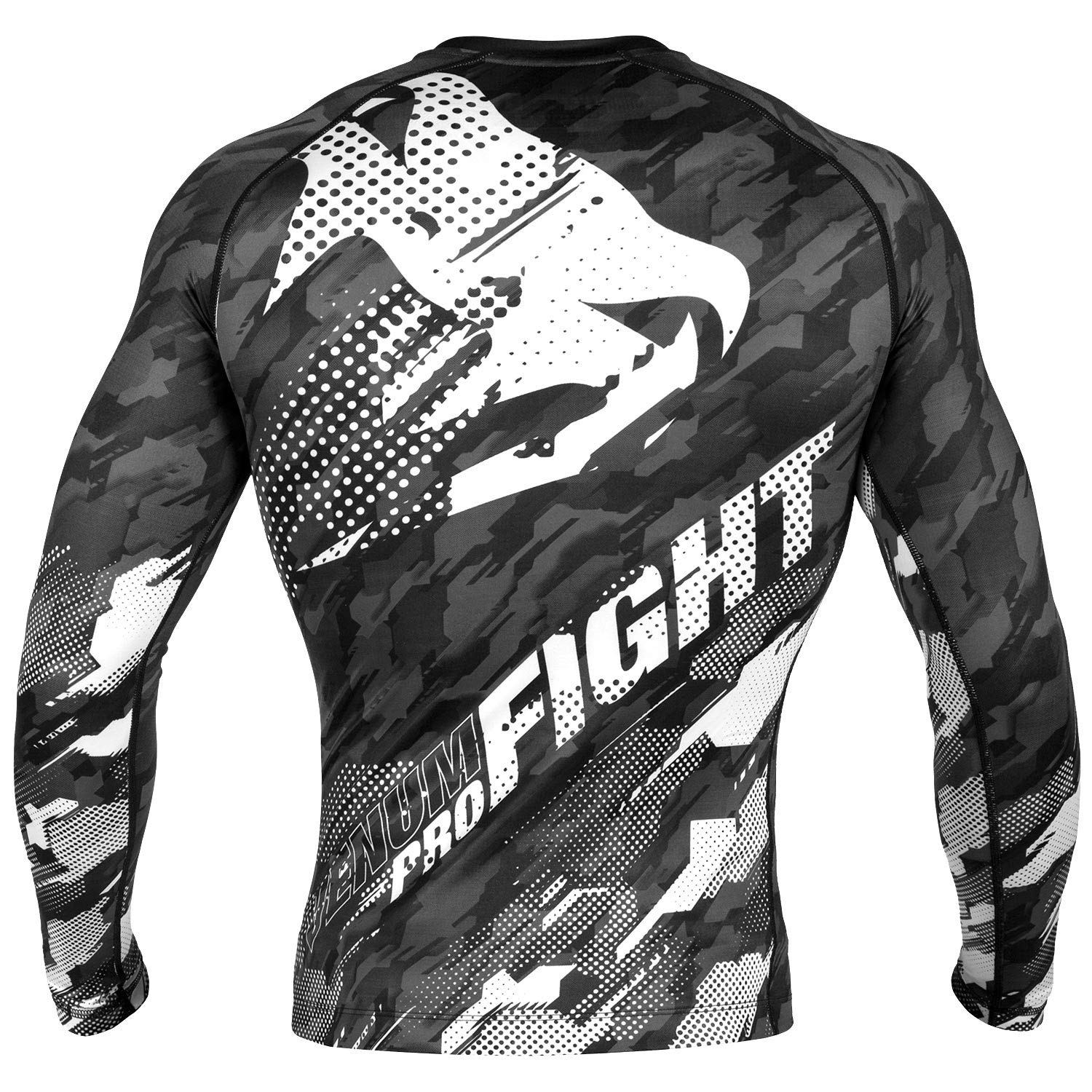 Venum Mens Tecmo Long Sleeve Rash Guard MMA BJJ Dark Grey