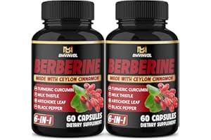 BMVINVOL (2 Packs) Berberine Supplement Plus Ceylon Cinnamon, Turmeric - 120 Capsules - Supports Immune Function - Berberine HCl Supplement Pills - 4 Months Supply