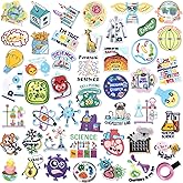 Hotop 48Pcs Science Iron on Patches for Lab Gifts | Embroidered Chemistry Biology Physics Appliques, for Jeans Backpacks Hats, DIY Craft