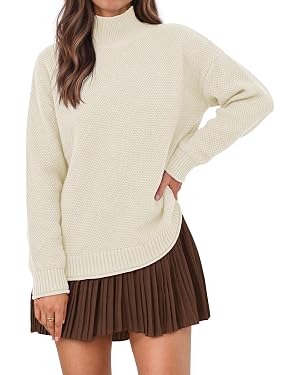 MEROKEETY Womens Turtleneck Long Sleeve Fall Cozy Knit Sweater on Amazon