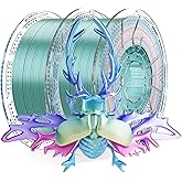 Conjure Silk Rainbow PLA 3D Printer Filament, Multicolor Rainbow PLA Red Blue Purple Yellow Green Mini Filament 1.75mm 3D Printing Filament 2KG/4.4LB