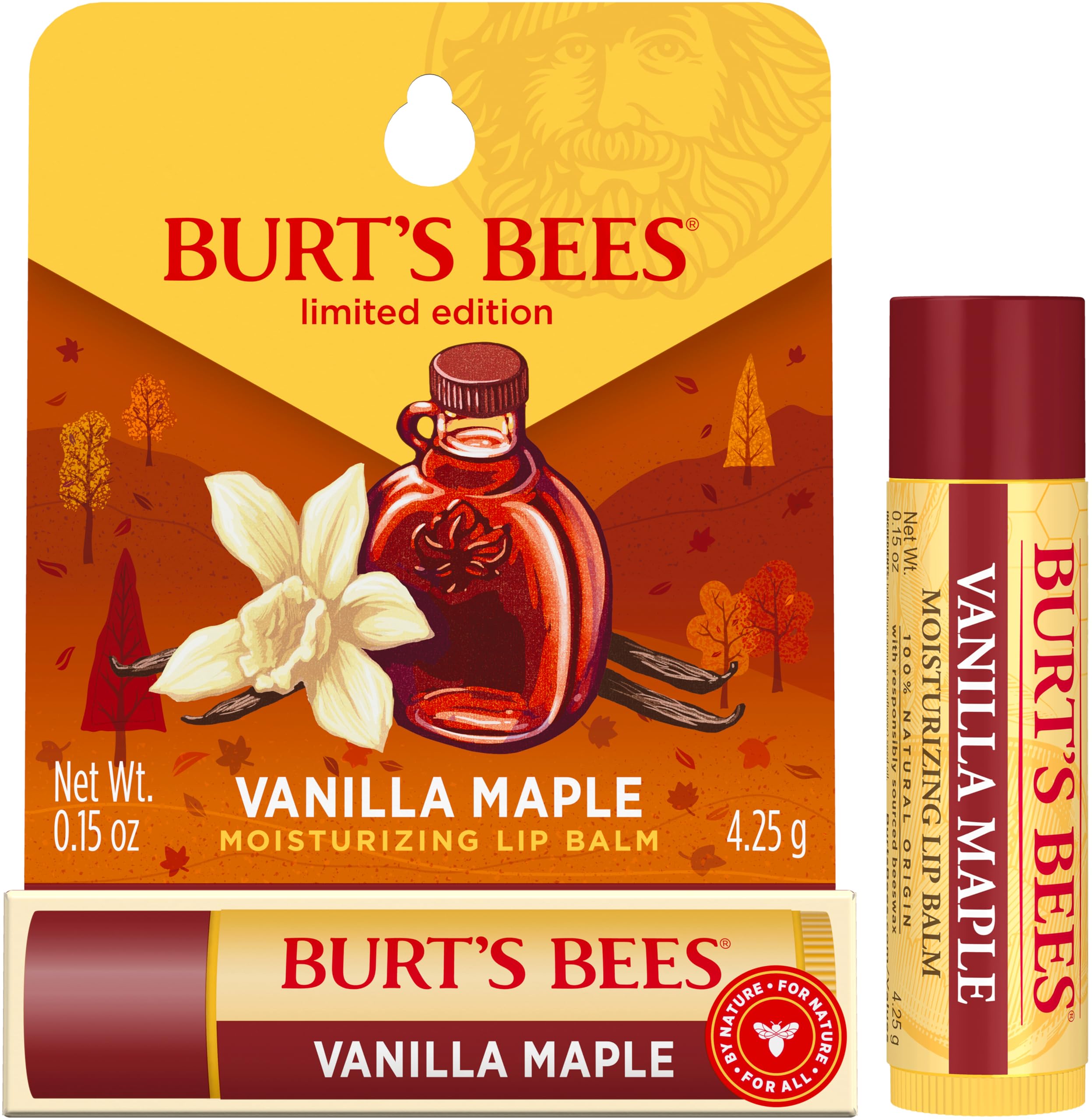 Burts Bees Vanilla Maple Moisturizing Lip Balm Blister for Unisex 0.15 oz Lip Balm — image 1