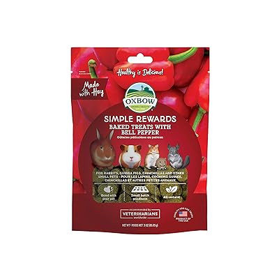 Oxbow New Simple Rewards All Natural Oven Baked Treats with Bell Pepper and Timothy Grass