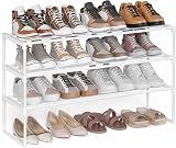 SONGMICS 3-Tier Shoe Rack Storage Organizer 30x92x55 cm Pearl White LSA303W03