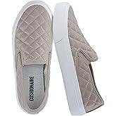 CUSHIONAIRE Faze Women’s Quilted Slip-On Sneaker – Faux Leather Casual Shoe with Memory Foam Insole & Rubber Outsole