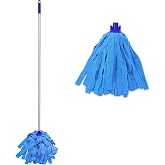 EaseYourDay Microfiber String Mop with 2 Reusable Heads &amp; 5.2 ft. Long Pole
