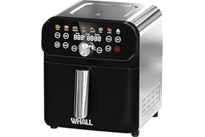 WHALL Air Fryer, 6QT Air Fryer Oven with LED Digital Touchscreen, 12-in-1 Cooking Functions Air fryers, Dishwasher-Safe Basket, Stainless Steel/BS