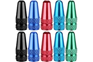 TPMSCENTER Bike Presta Valve Stem Caps Aluminum Anodized Bike Tire Caps Air Dust Stem Covers-Used on Presta/French Valves for MTB Mountain Road Bike Hybrid Bike Fat Bike Bicycle (10 Pack)