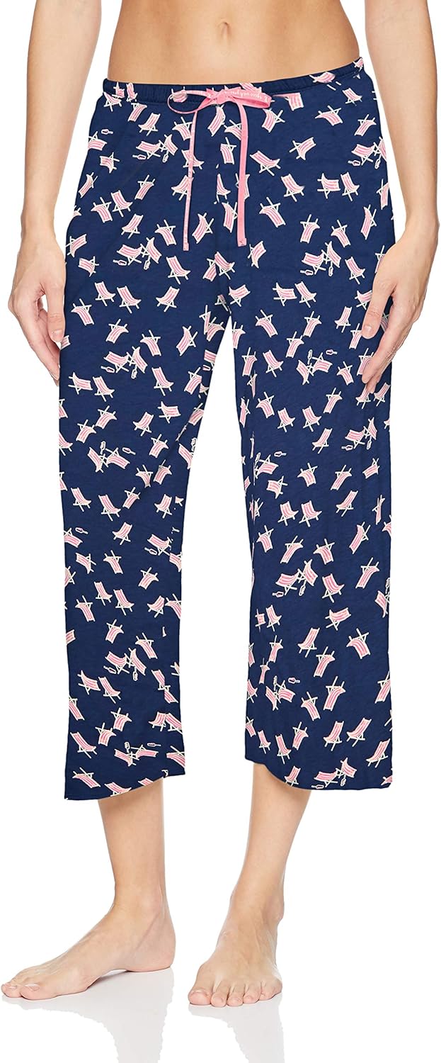 HUE Women's Printed Knit Capri Pajama Sleep Pant at  Women’s Clothing store