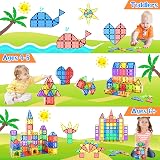 Coodoo Magnetic Tiles 40Pcs STEM Blocks Toddler Preschool Learning Rainbow view 3