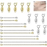 10PCS Necklace Extender and 10PCS Necklace Clasp,Clasps for Bracelet Extenders Gold and Sliver Chain Extension for Jewelry Repair Kit,Necklace Layering Clasp&Chain Extender for Women