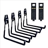 Garage Hooks, 4 Pack Wall Mount Storage Hanger with 2 Extension Cord Holder Organizer, Heavy-Duty 7.5 inch Long Hooks for Lad