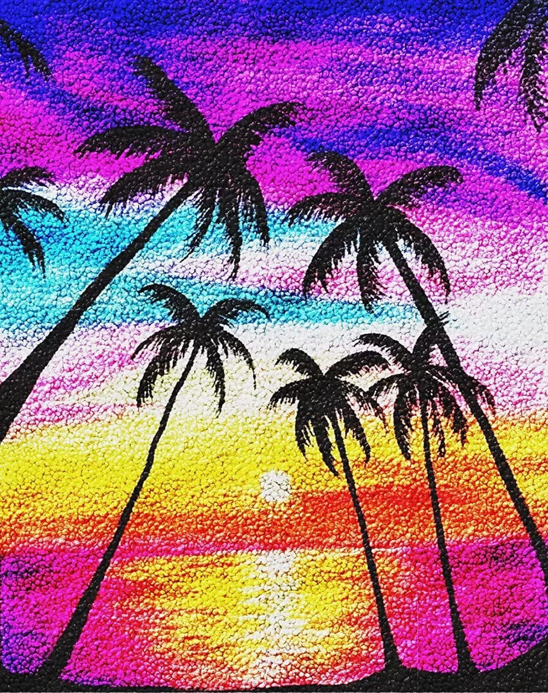 Latch Hook Kit for Adults & Kids ​​Tropical Sunset Radiance Pattern 60x40cm, DIY Rug Making Craft Kits with Yarn & Canvas and Crochet Needle, Adult Craft Kits for Women, Relaxing Home Art Project — image 1