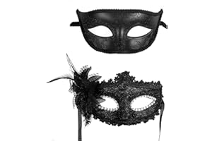 ZbFwmx Couple Masquerade Mask Set Masquerade Mask for Women Black Costume Mask Cosplay Party Masquerade Ball