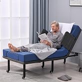 ESHINE Adjustable Bed with 6&rdquo; Hospital Mattress and Rails, Wireless Remote | Adjustable Heights with Wheels, Underbed Night Ligh, Head and Foot Inclined