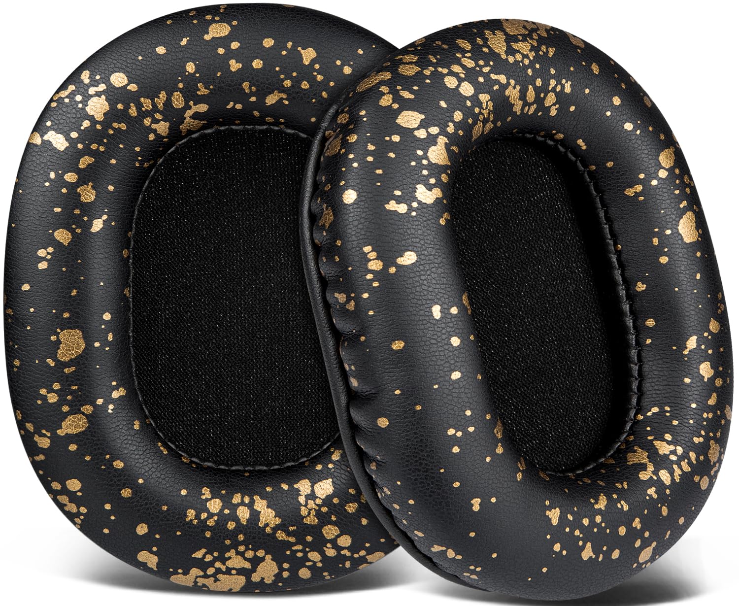 SOULWIT Earpads Replacement for Audio Technica ATH M50X M50XBT M50RD M40X M30X M20X MSR7 SX1 Monitor Headphones, Ear Pads Cushions with Softer Protein Leather, High-Density Foam - Black Gold