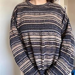 Women Y2K Argyle Striped Pullover Sweater Casual