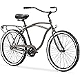 sixthreezero Around The Block Men's Beach Cruiser Bike, Hybrid Bicycle with Rear Rack
