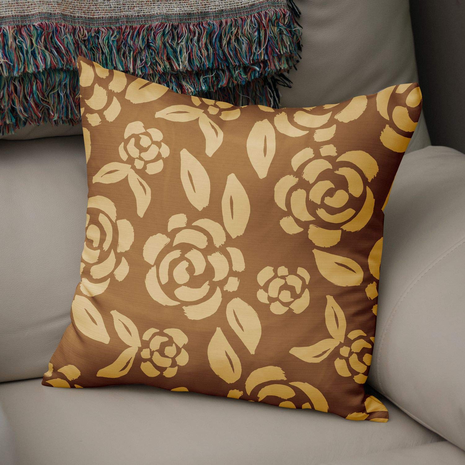 Bonamaison Decorative Cushion Cover Brown Tones, Throw Pillow Covers, Home Decorative Pillowcases for Livingroom, Sofa, Bedroom, Size:50x50 Cm - Designed and Manufactured in Turkey