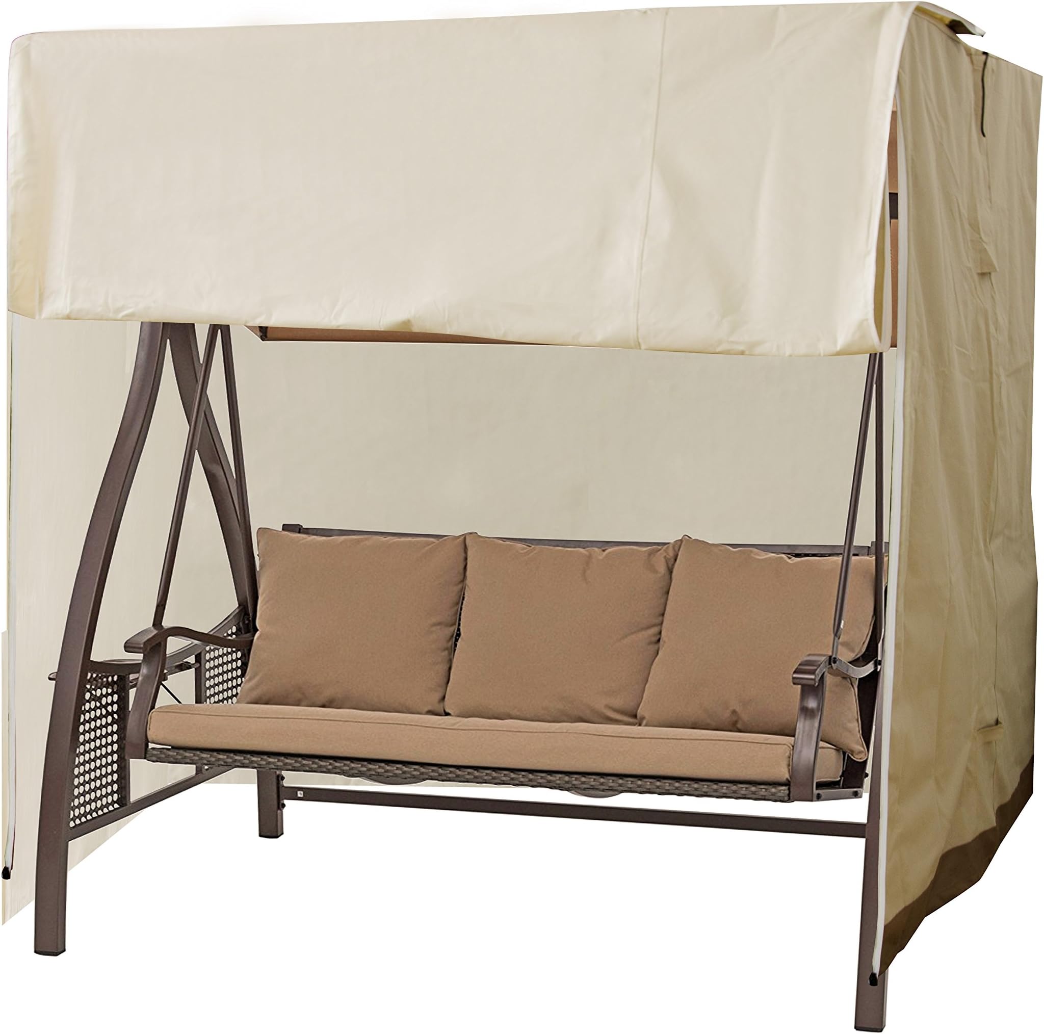Caymus Outdoor 3-Seater Patio Canopy Swing Cover, Water Resistant 88" L x 60" W x 72" H