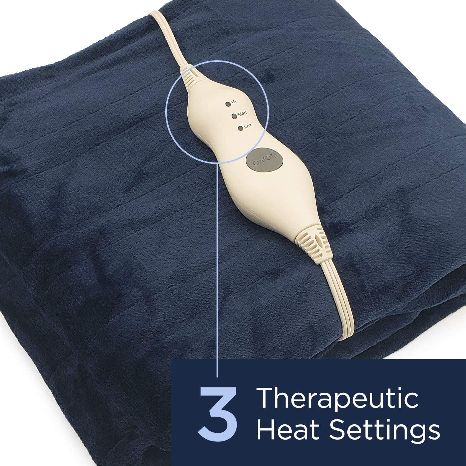 Dr Relief Electric Heated Throw Blanket Fleece with Controller, 4 Hours Auto Shut-Off, Fast Warming, Full-Body Comfort, Luxuriously Soft, Machine Washable, 50" x 60", Micromink for Cozy Couch or Bed: Kitchen & Dining