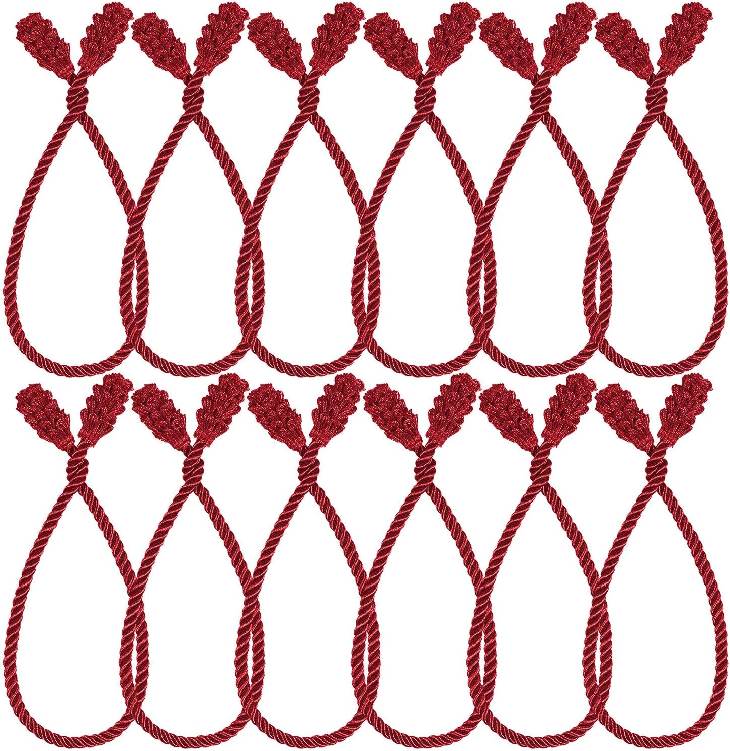 Wreaths, Garlands & Swags - Shappy Christmas Garland Ties Banister Ties Christmas Decorative Twist Ties Reusable and Flexible Twist Ties for Garland, Garland Ties for Banister Home Decoration(Red,12 Pieces)