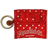 Sonix Quilted Earbud Pouch | Premium Cotton Bag Charm for AirPods, Keychain Storage Case Cover with Carabiner Ring | Red Monchhichi