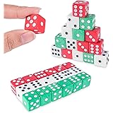 Super Z Outlet Assorted Colorful Dice in White, Red, Green for Board Games, Activity, Party Favors, DIY Toy Gifts (18 Pack)