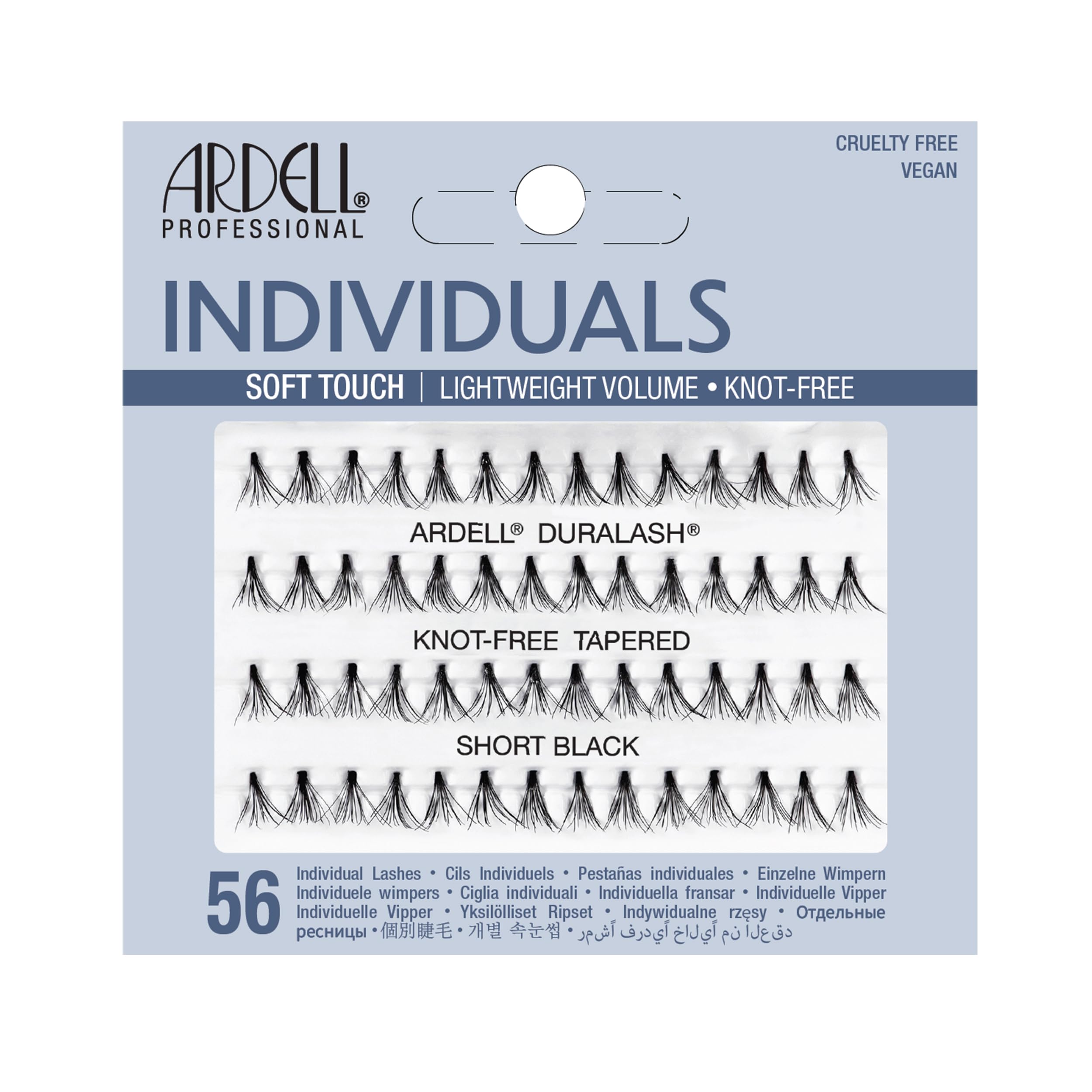 ARDELL Soft Touch Individuals Knot-Free Eye Lashes, Short, Black