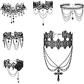 Ayliss Black Choker Necklaces for Woman Victorian Lace Choker Goth Necklace Layered Halloween Dress Goth Jewelry Gifts
