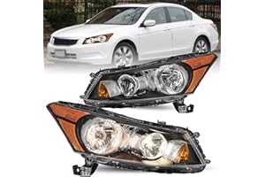 TUSDAR Headlight Assembly Pair Compatible with 2008-2012 Honda Accord Sedan 4-Door LX LX-P HFP EX EX-L Factory Style Headlamp Replacement Driver and Passenger Side