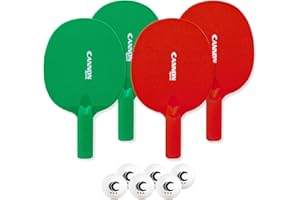 Cannon Sports Unbreakable Table Tennis Paddle Set - 4 Rackets with 6 Pack of 3-Star Table Tennis Balls – Portable Set for 4 Players