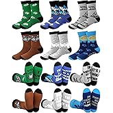 Glitopper 6 Pairs Christmas Fun Wolf Gifts Crew Socks Funny Wolf Silly Socks for Man and Woman, Christmas Stocking Stuffers