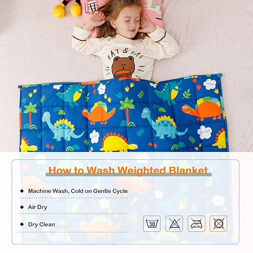 Uttermara Buzio Weighted Blanket lbs, Blue Dinosaur Park