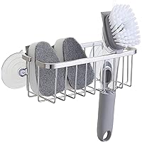 SunnyPoint NeverRust Deluxe Kitchen Sink Suction Holder for Sponges, Scrubbers, Soap, Kitchen, Bathroom, 304 Stainless…
