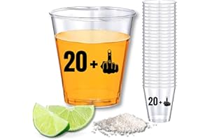 STUMBELINA 21st Birthday Party Shot Glass or Dessert Cups | Small Disposable Plastic for Jello Jelly Shots 21 Year Old | Fun Funny Gift Ideas for Him or Her + 1 Celebration Supplies