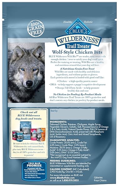 BLUE BUFFALO WILDERNESS WILD BITS SOFT & CHEWY TRAINING TREATS FOR DOGS, GRAIN-FREE, CHICKEN RECIPE, 4-OZ. BAG