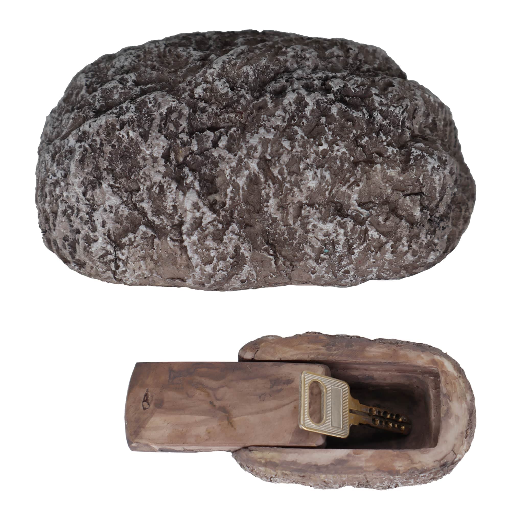 Memeyou Hide a Key Outdoor Waterproof Key Hiders Safe Storage Lock Box For Outside Yard Garden Statues Ornament Indoor Fake Rock Stone Decorative Large Size Design House Spare Holder
